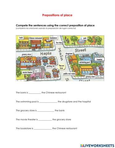 Prepositions of place