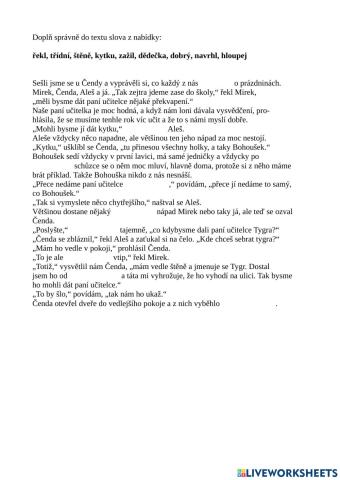 Doplňování slov do textu