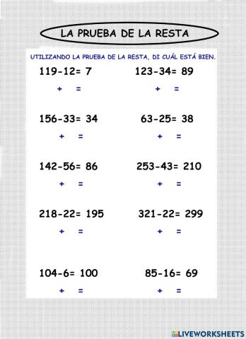 Prueba de la resta 1