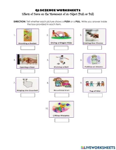 Effects of Force on the Movements of an Object