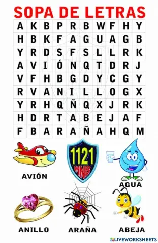 SOPA DE LETRAS VOCAL A