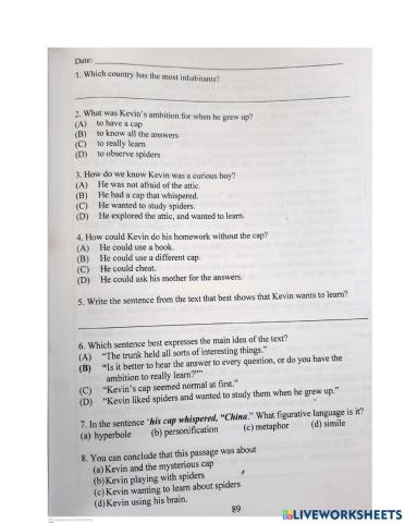 Kevin's Cap (Listening Comp)