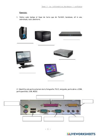 Activitats sobre el hardware