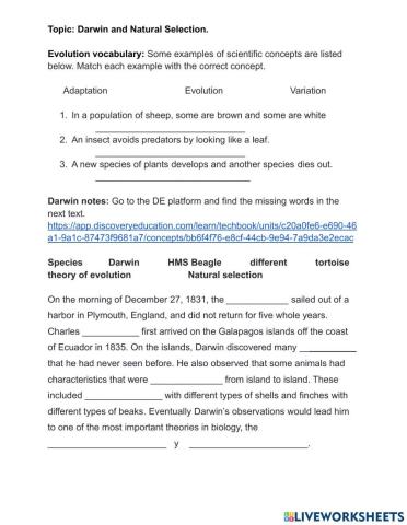 Darwin and Natural Selection