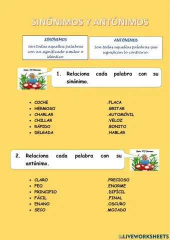 Sinónimos y antónimos