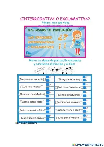 Oraciones interrogativas y exclamativas