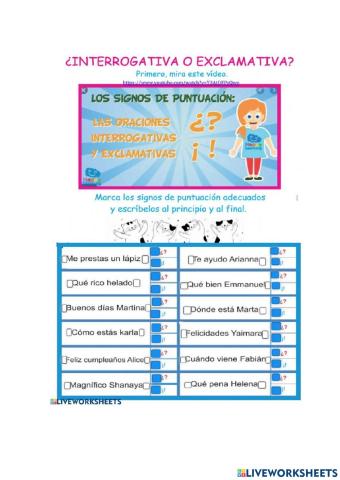 Oraciones interrogativas y exclamativas