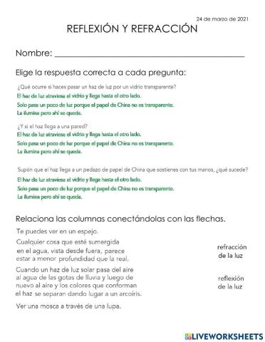 Reflexión y refracción