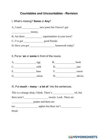 Countables and uncountables