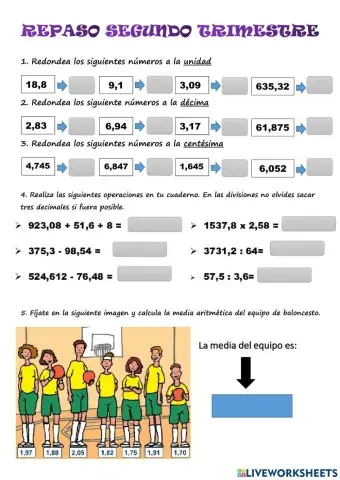 Repaso segundo trimestre matemáticas
