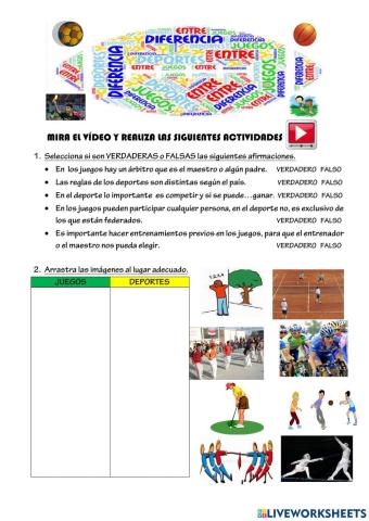 Diferencia entre juegos y deportes