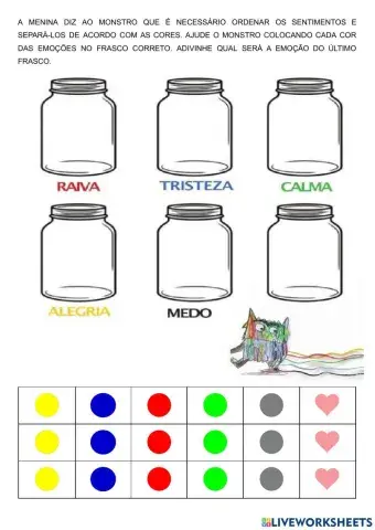 Organize as cores dos sentimentos