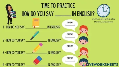 School Objects - How do you say ------- in English?