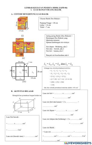 Luas balok dan kubus