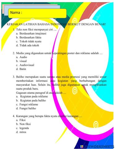 Latihan Bahasa Indonesia