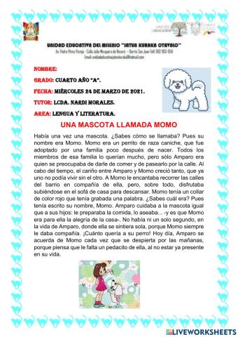 Una mascota llamada momo