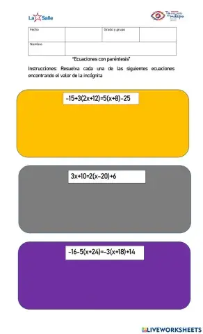 Ecuaciones con paréntesis