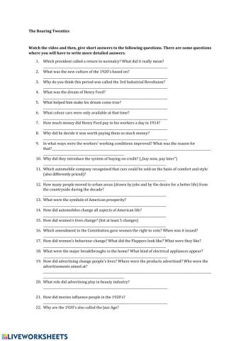 The Roaring Twenties