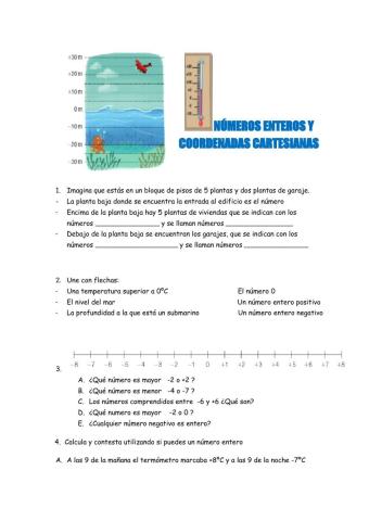 Números enteros y coordenadas cartesianas