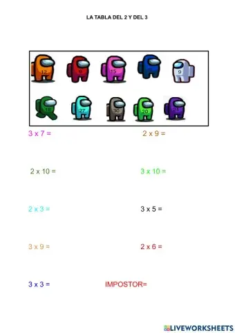 tabla del 2 y 3