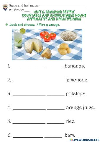 2nd G. Unit 6. Grammar review. Practice activity