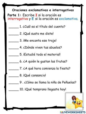 Oraciones interrogativas y exclamativas