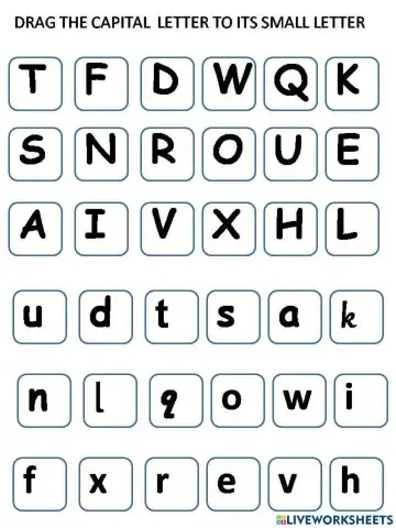 Drag big letters to small letters