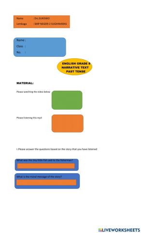 Narrative text and simple past tense