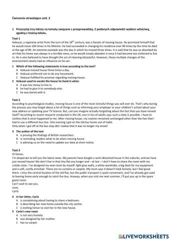 Ćwiczenia utrwalające słownictwo dom