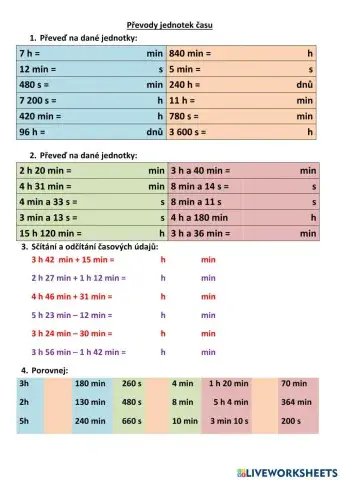 Převody jednotek času III