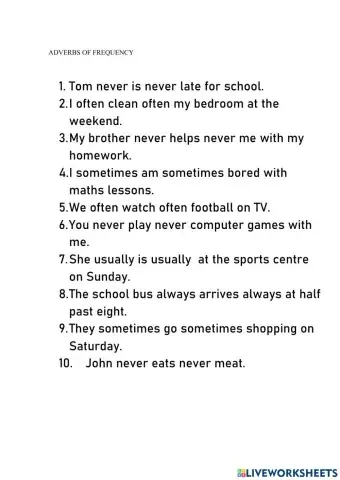 Adverbs of frequency