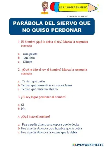 Parábola del siervo que no queria perdonar