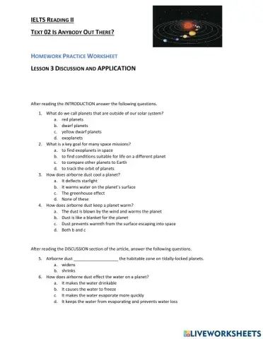 IELTS Text 02 Lesson 03 Homework- Discussion and Application