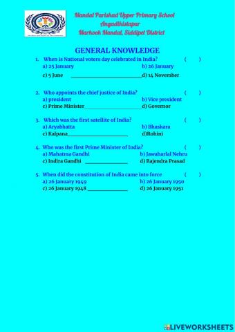 General Knowledge questions