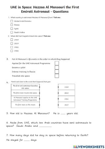 Biography - comprehension