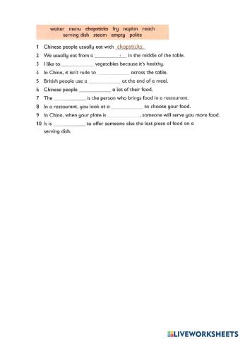 4. Complete the sentences with the words in the box