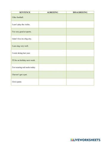 Agreeing-Disagreeing