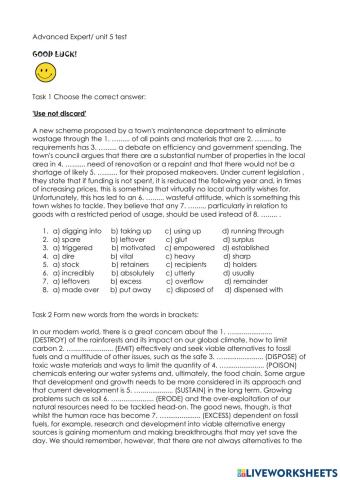 Advanced expert module 5 test