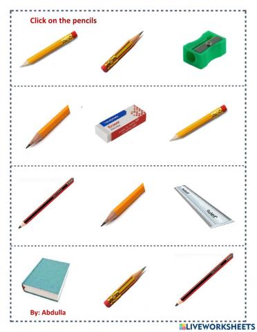 Click on the pencils