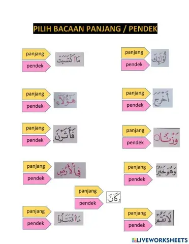 Bacaan panjang dan pendek
