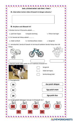 Latihan Tema 7 Sub Tema 1