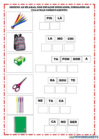 Ordenação de sílabas