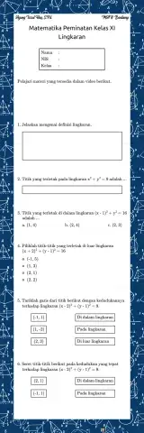 Kedudukan Titik Terhadap Lingkaran