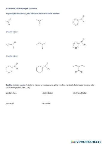 Názvosloví karbonylových sloučenin