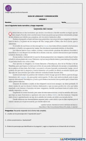 Guia comprension lectora 5to