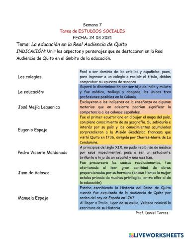 Educación en la real audiencia de quito