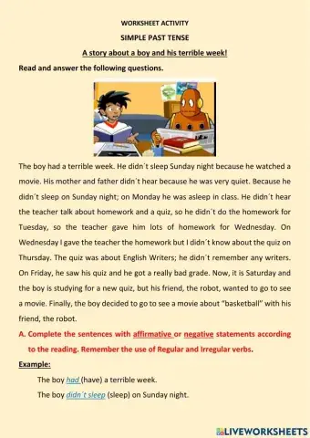 Reading in past tense