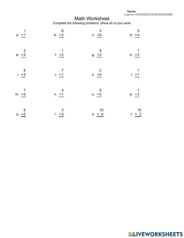 Practice multiplication