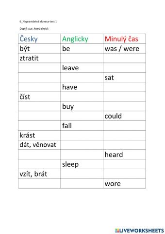 6-nepravidelná slovesa 1
