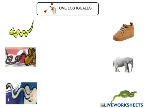 Unir fotos y dibujos. Lola busca su cola